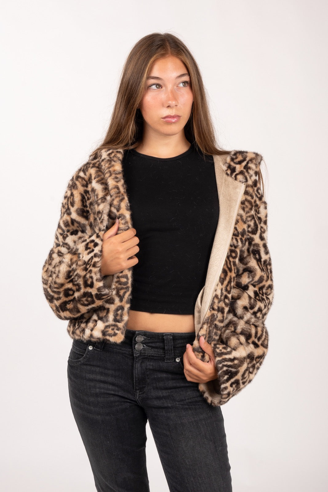 Chaqueta Sintetica Leopardo Claro 2