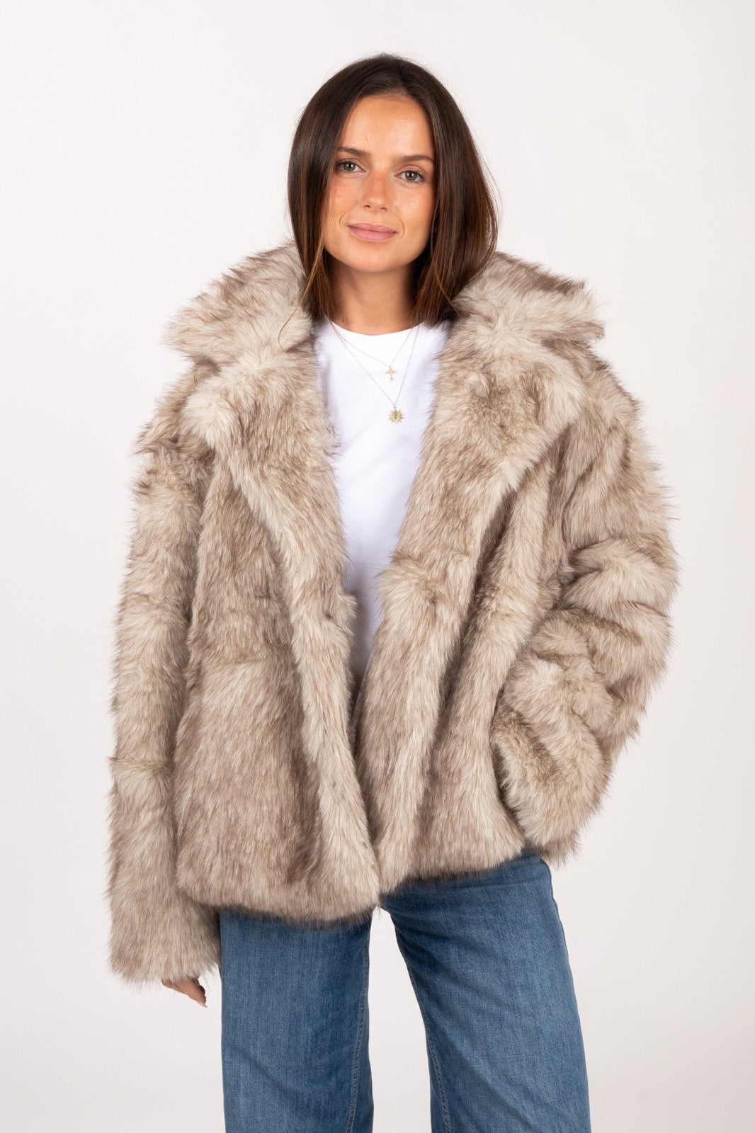 Chaqueta Sintetica Beige 2