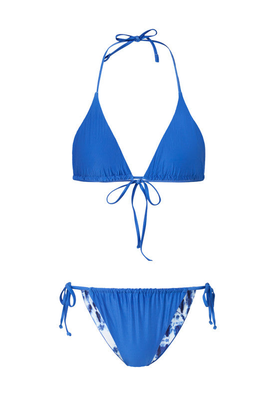 Bikini Tie Dye Azul Blanco Reversible 3